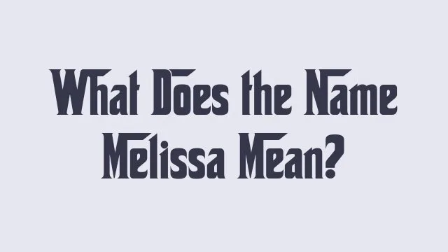 Meaning and origin of the name Melissa in baby naming discussions.