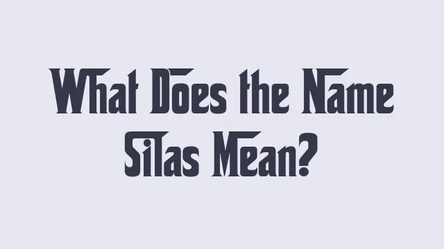 Meaning and significance of the name Silas in various cultures.
