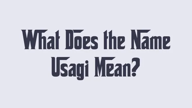Usagi name meaning and significance in different cultures